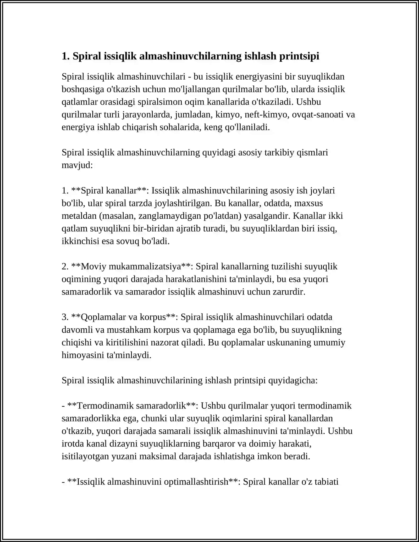 ETILATSETATNI SOVUTISH UCHUN SPRALSIMON ISSIQLIK ALMASHINISH QURILMASI 3