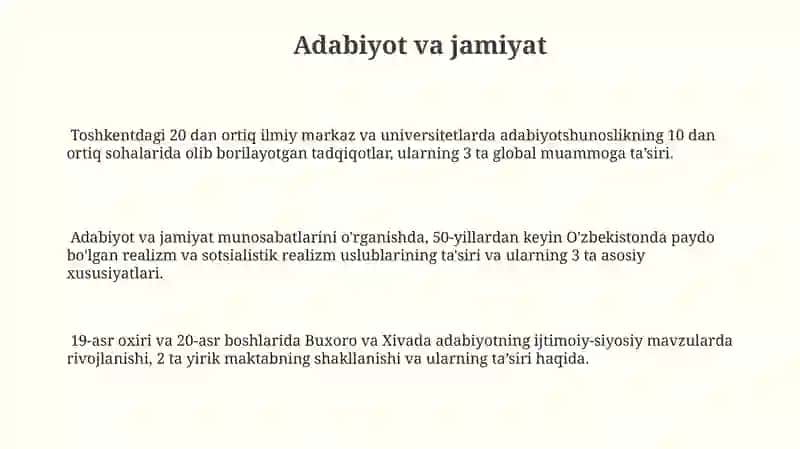 Adabiyotshunoslik fanining predmeti vazifasi va strukturasi 3