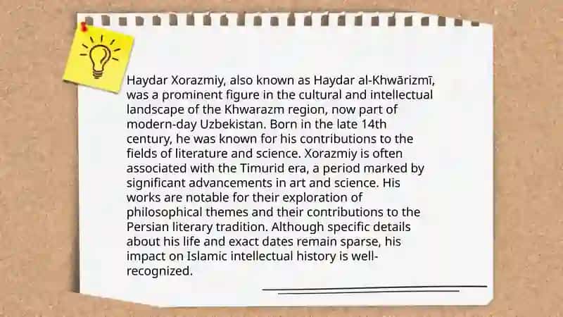 Haydar Xorazmiy ijodining asosiy xususiyatlari 3