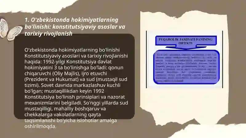 Oʻzbekistonda hokimiyatlarning boʼlinish tamoyillari va konseptual asoslari 3