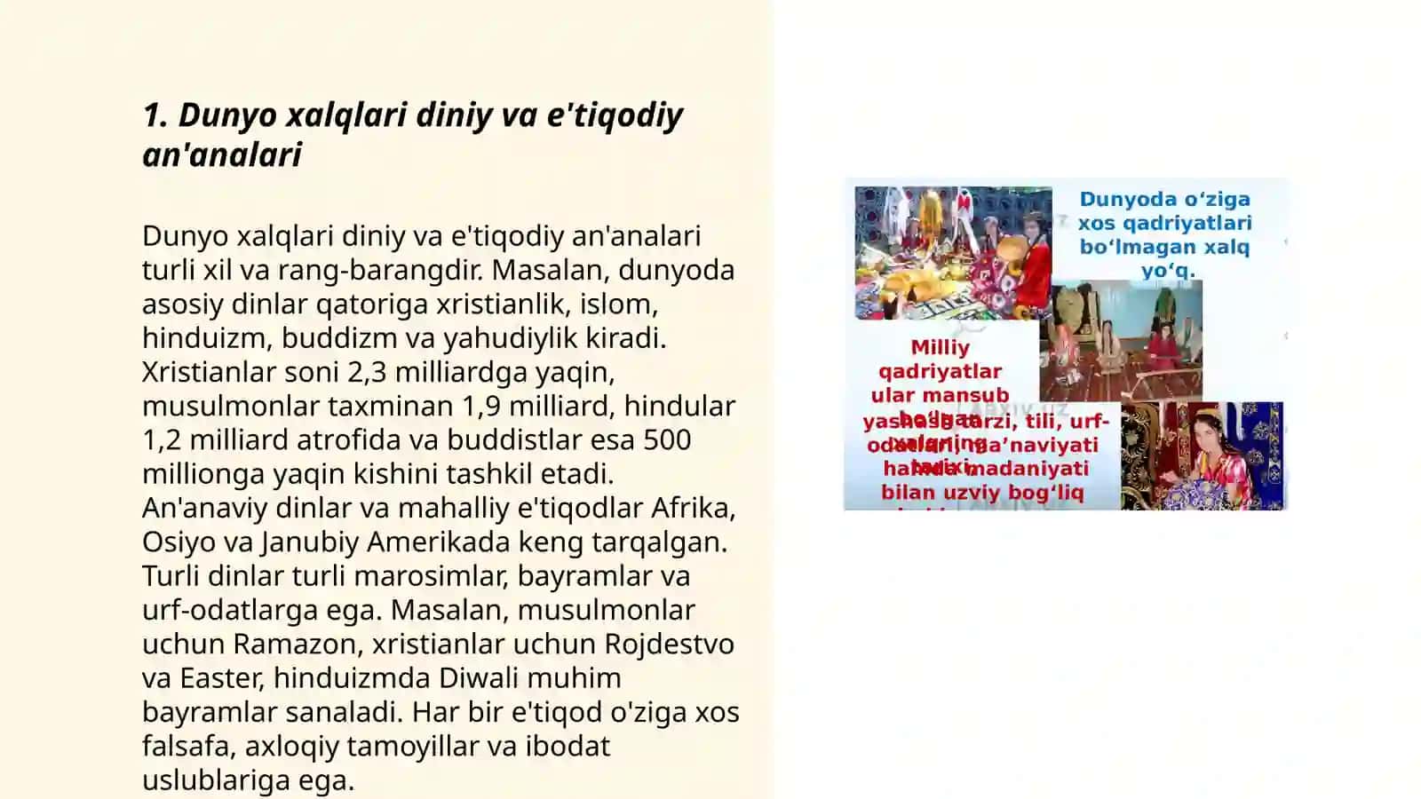 Dunyo xalqlari madaniyatining umumiylik va farqlari 3