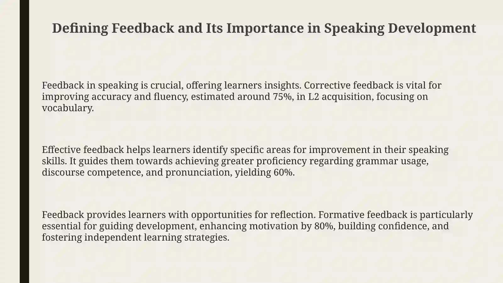 The Role of feedback in developing speaking and its types 3