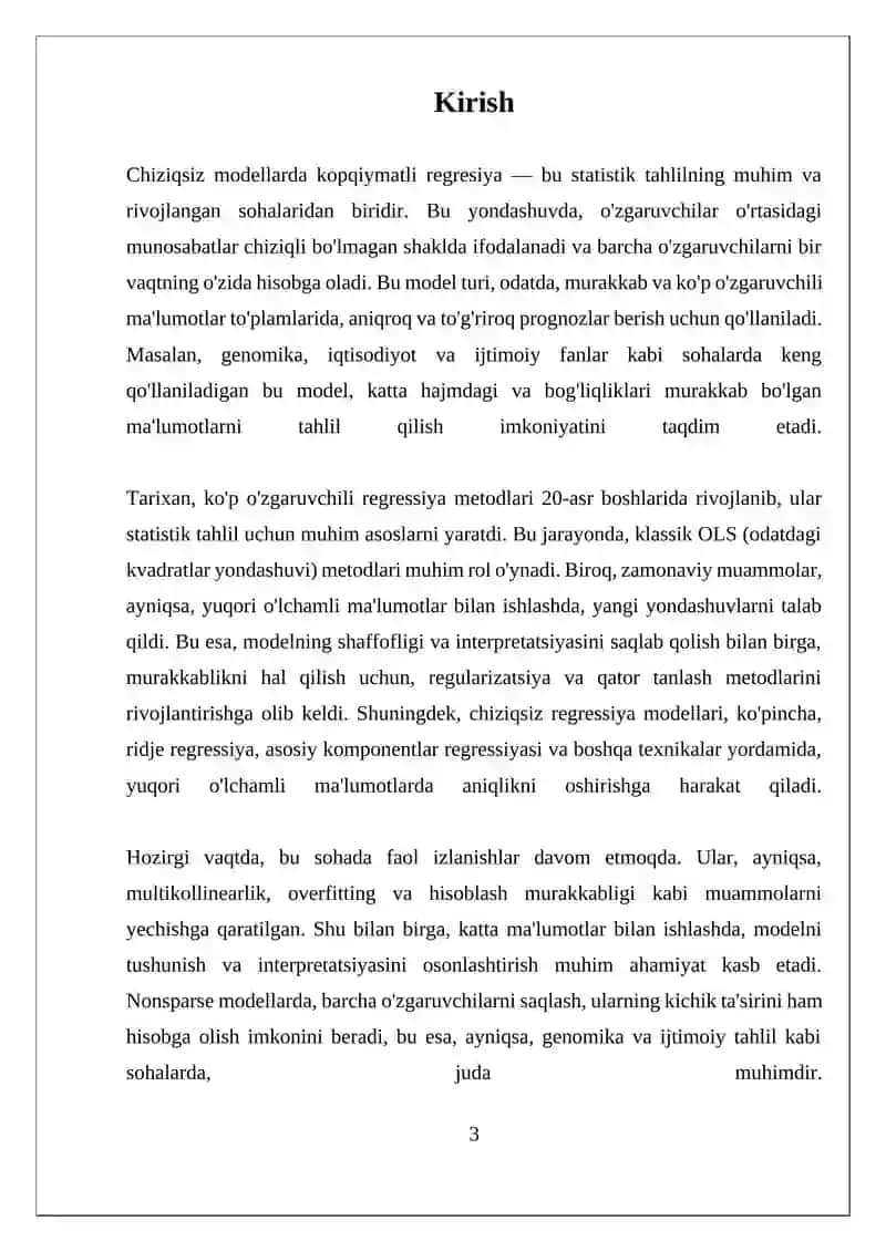 Chiziqsiz modellarda kopqiymatli regresiya 3