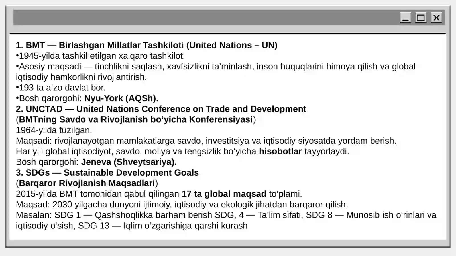 Global iqtisodiy muammolarni yechishda BMT ning roli 3