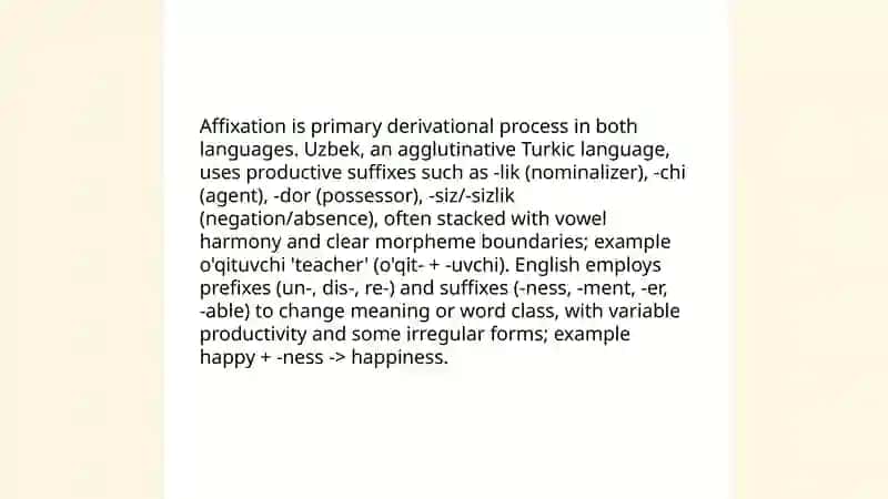 Word formation processes in Uzbek and English 3