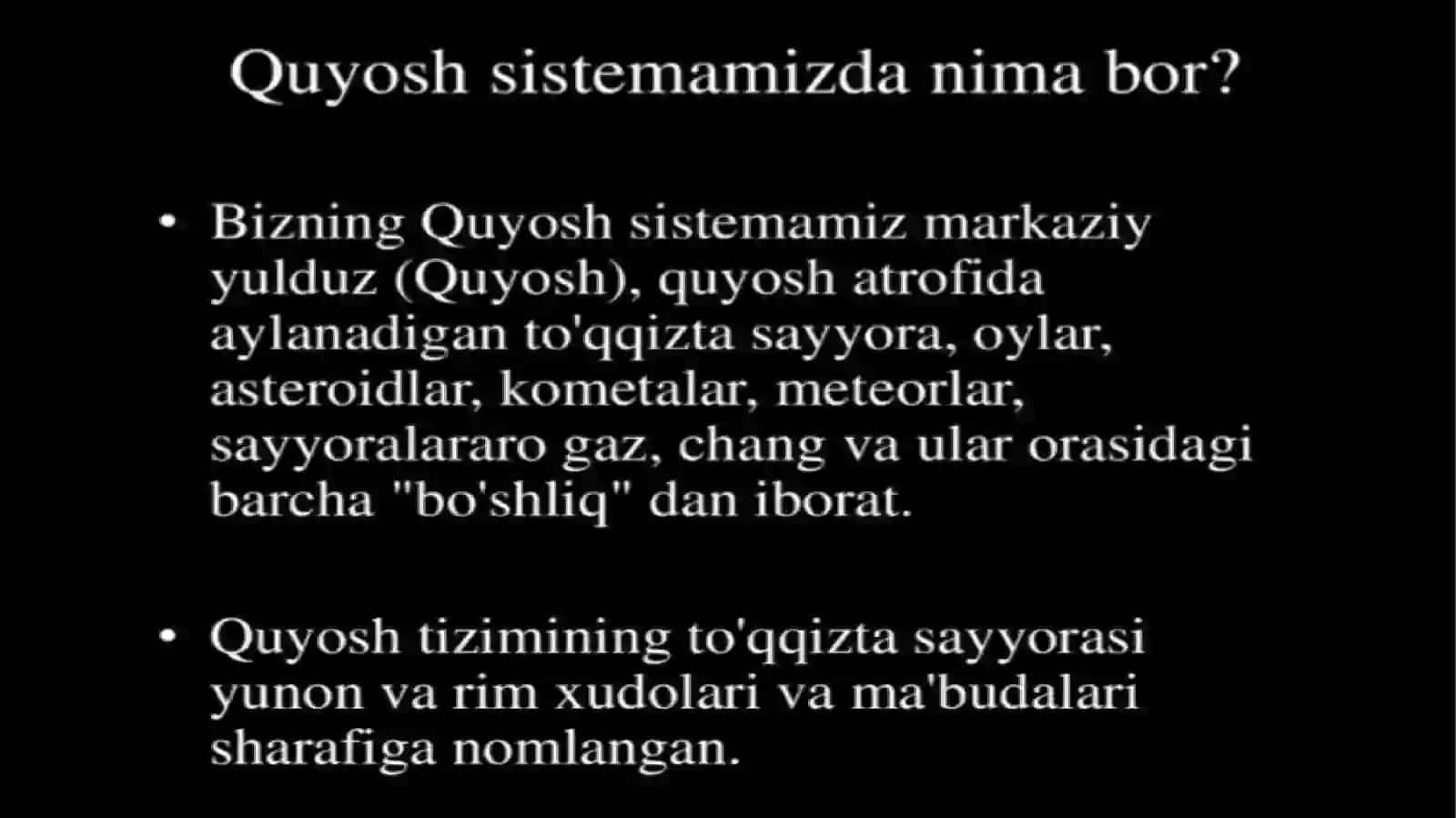 Quyosh sistemasi va sayyoralar va ularning tuzilishi 3
