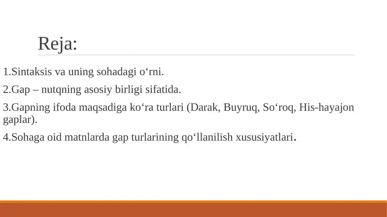 Sintaksis. gap bo'laklari 3