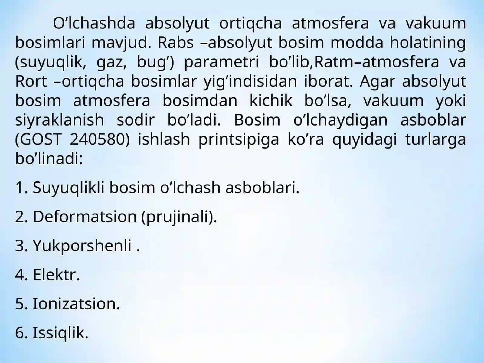 Bosim va siyraklanishni o'lchash 3