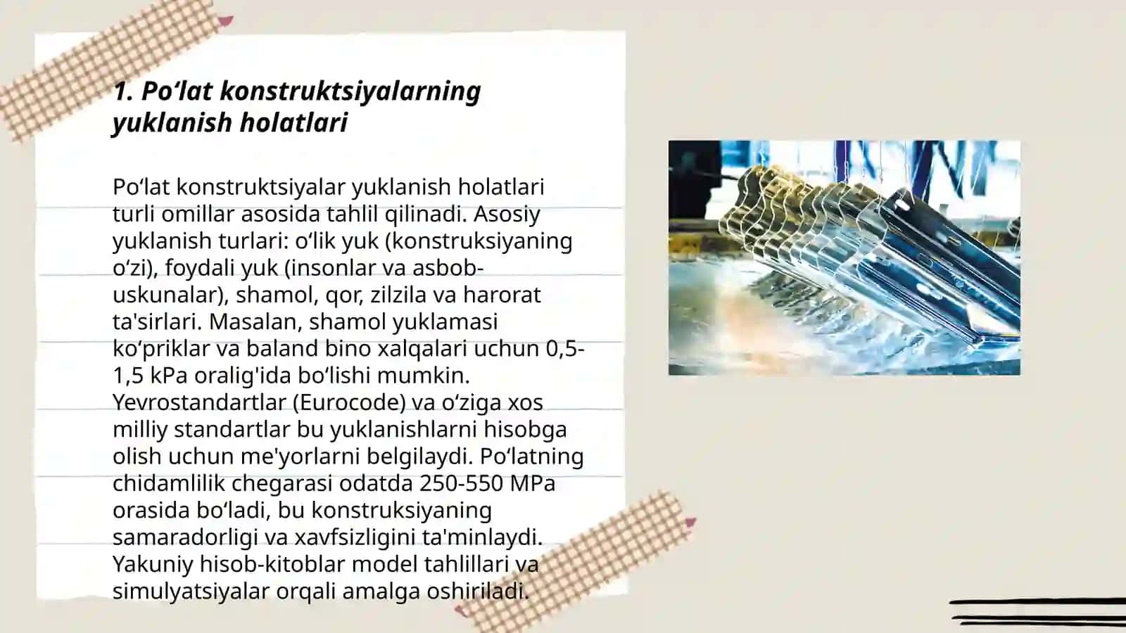 Poʻlatni takroriy va oʻzgaruvchan yuklar taʼsirida ishlashi 3