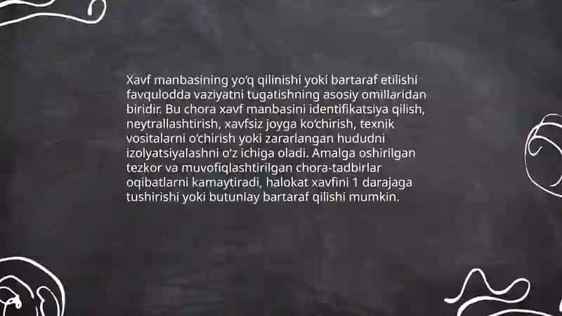 Favqulotda vaziyatlarni tugatilish omillari 3