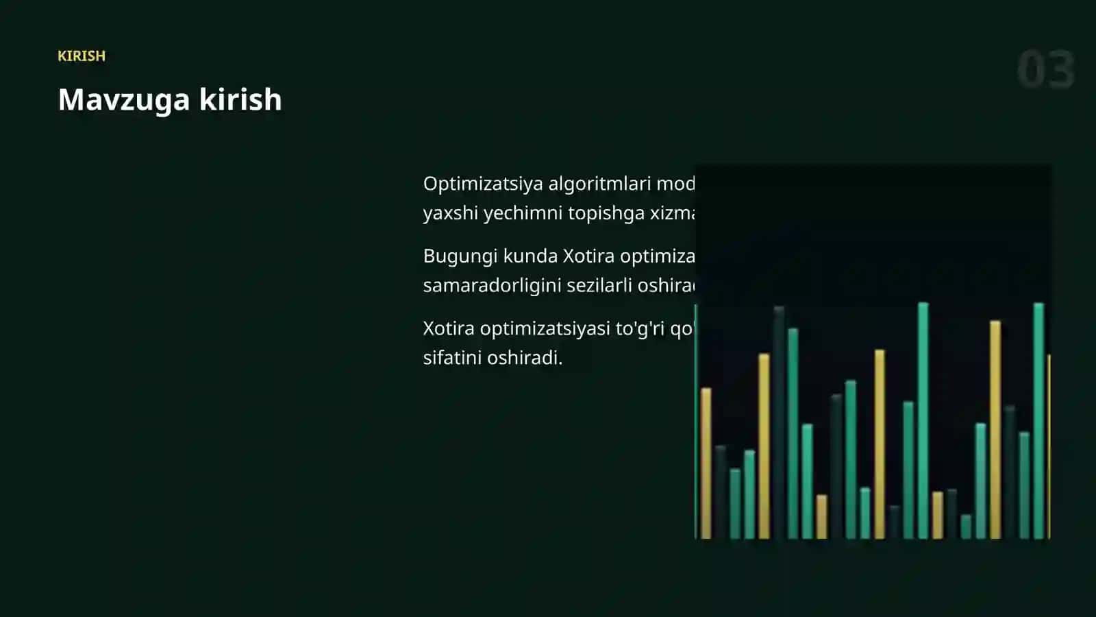 OPTIMIZATSIYA ALGORITMLARI 3