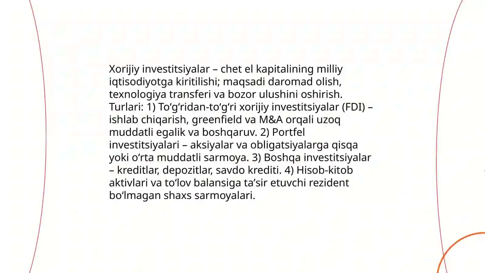 Xorijiy investitsiyalar va ularning global moliya tizimidagi roli 3