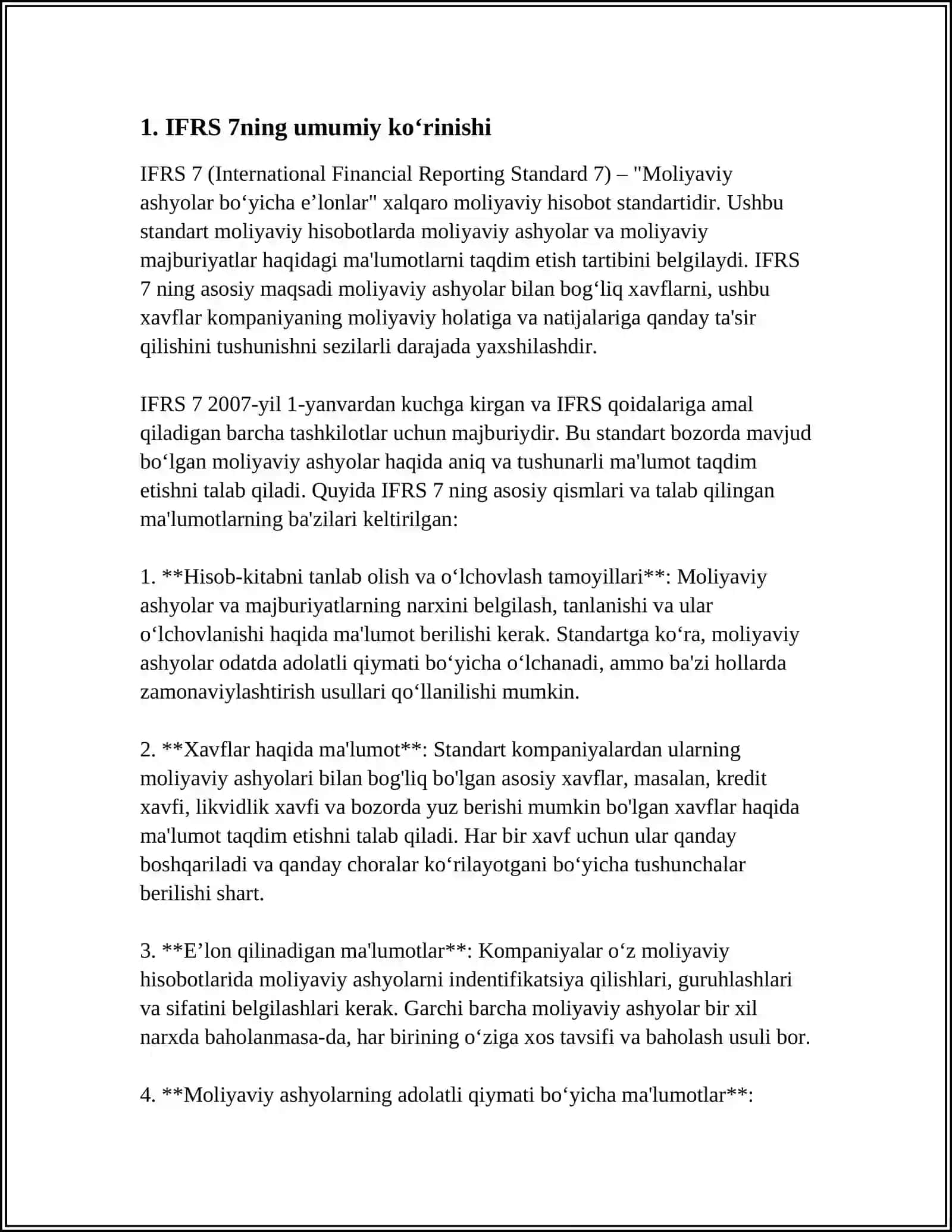 IFRS- 07. MOLIYAVIY INSTRMENTLAR.MALUMOTLARINI YORITIB BERISH 3