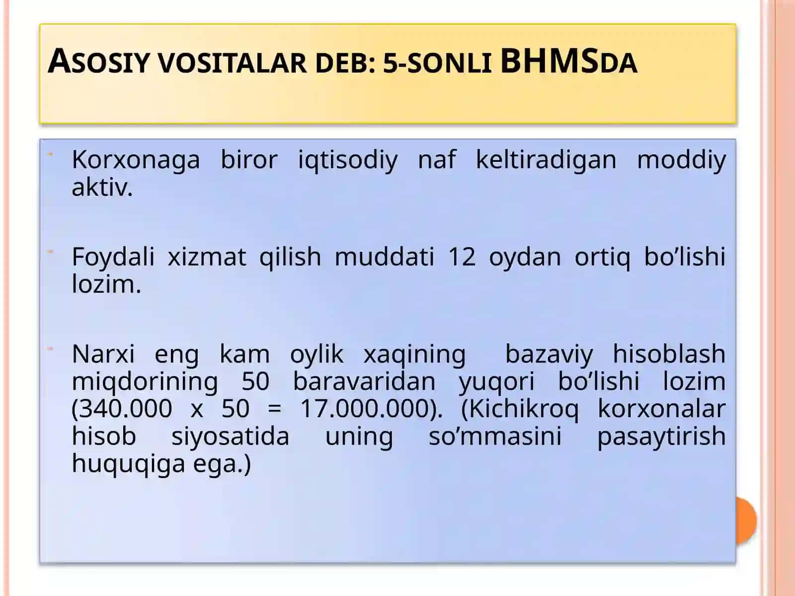 Asosiy vositalar hisobi 3