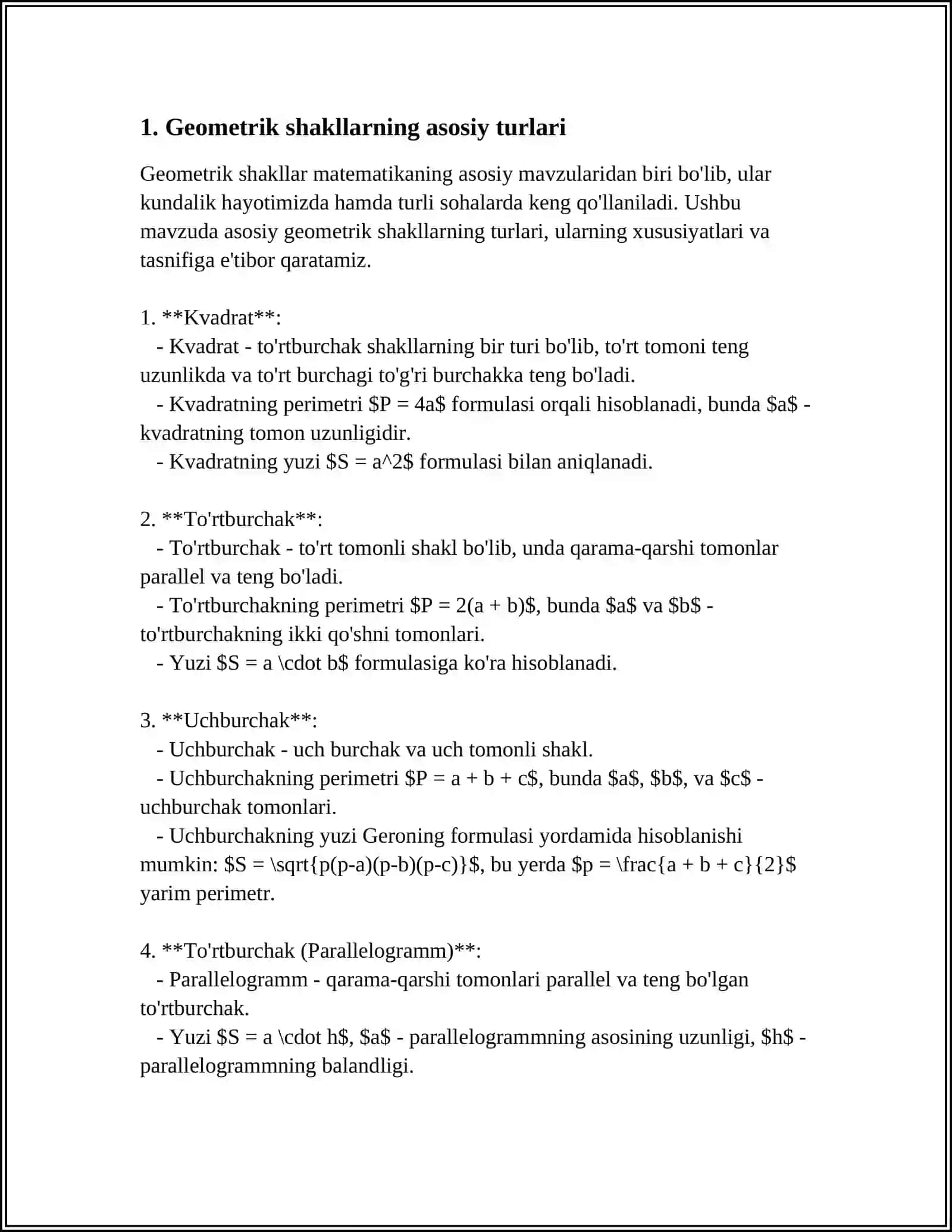 EGRILIKNING GEOMETRIK MA'NOSI 3