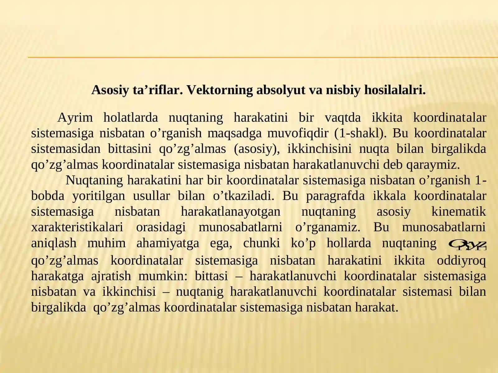 NUQTANING MURAKKAB HARAKATI. KORIOLIS TEOREMASI 3