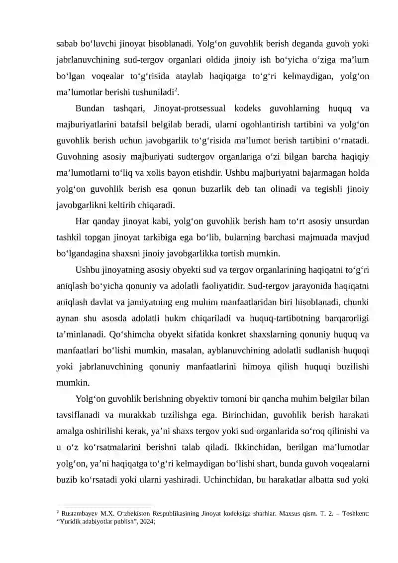 YOLG‘ON GUVOHLIK BERISHNING JINOIY-HUQUQIY XUSUSIYATLARI 3
