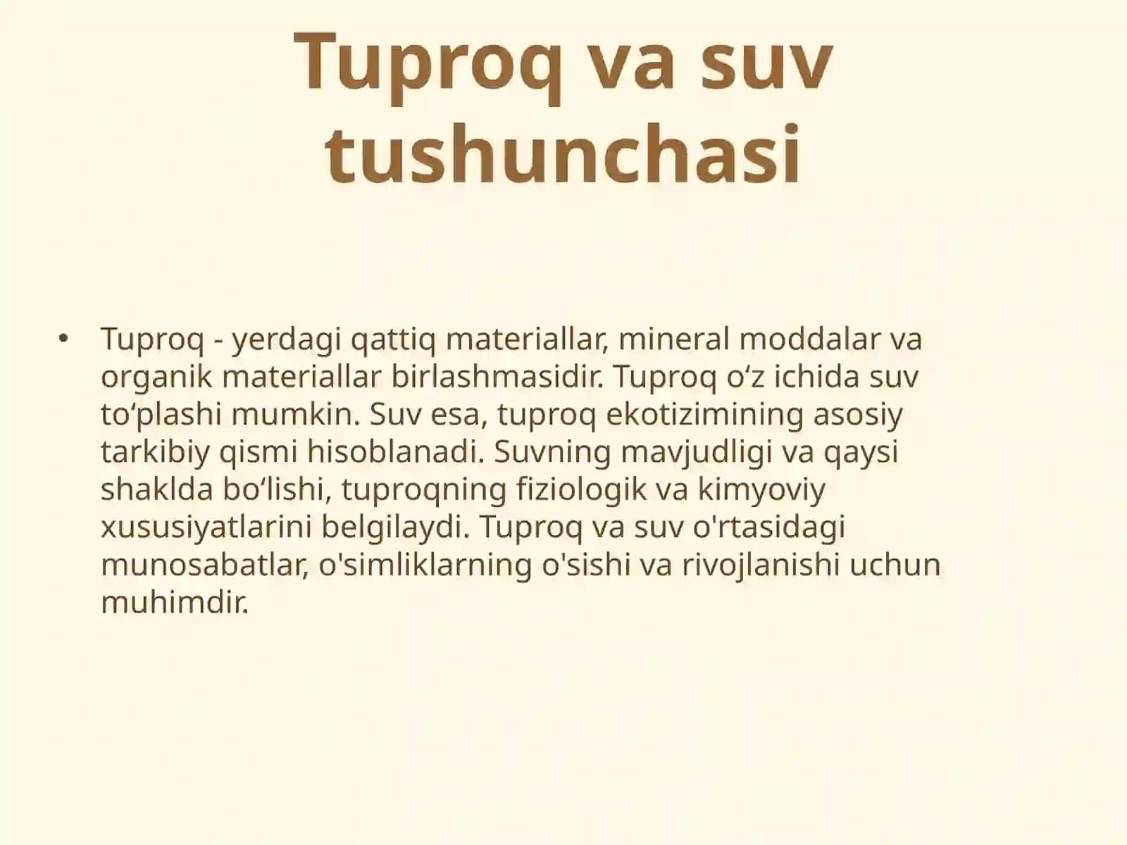 Tuproqdagi suv shakllari va suv tartiblari 3