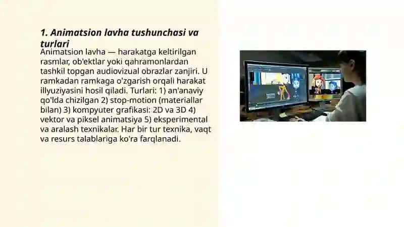 Animatsyon lavhalar va ularga ishlov berish 3