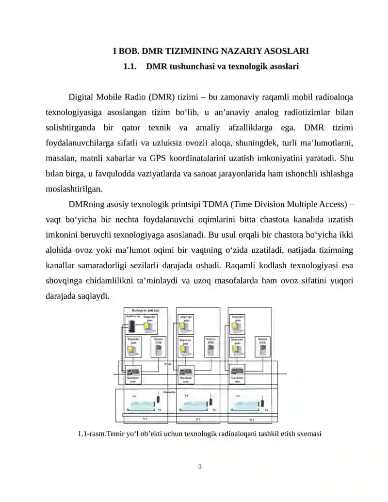 DMR (Digital Mobile Radio) tizimining texnik afzalliklari va amaliy qo‘llanilishi. 3