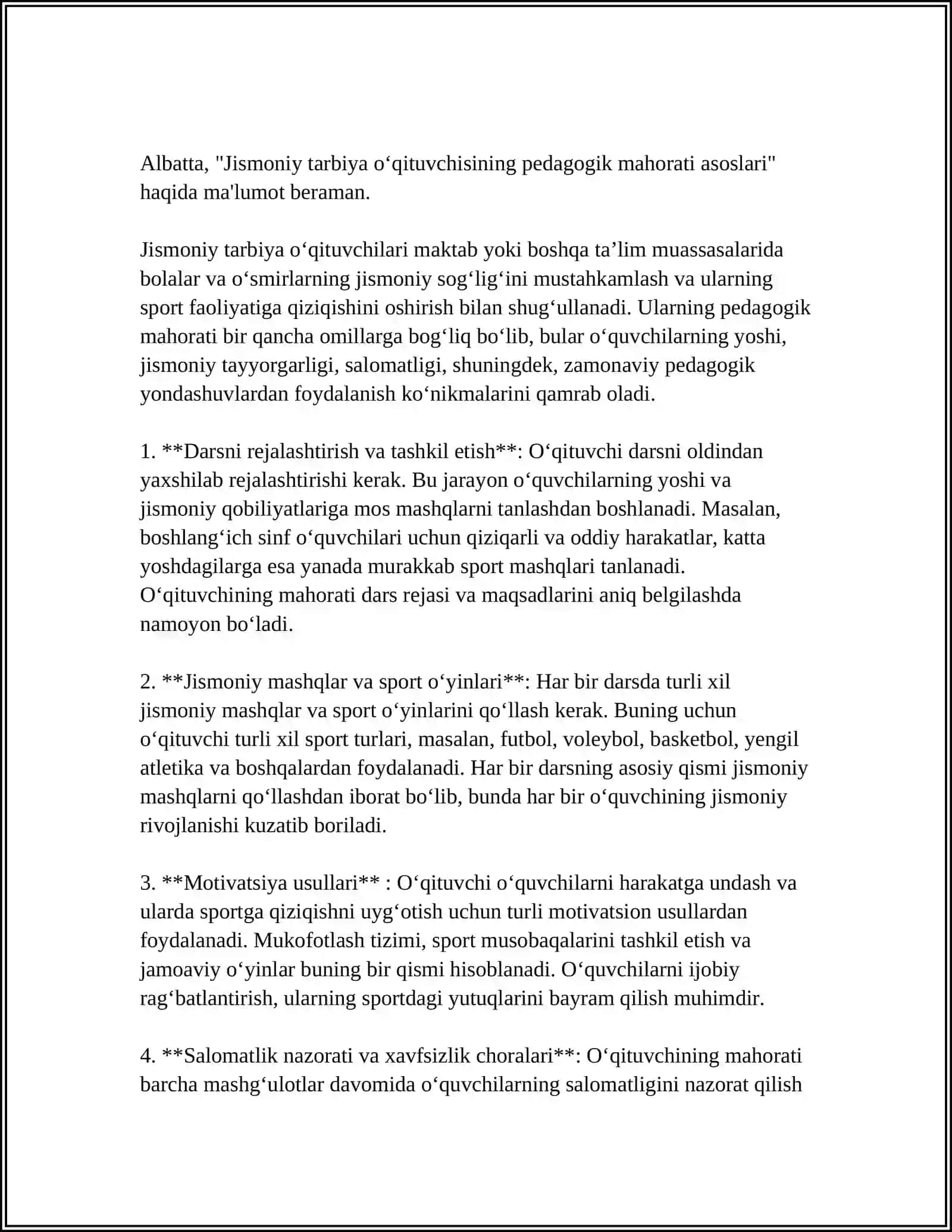 Jismoniy tarbiya o‘qituvchisining pedagogik mahorati 3