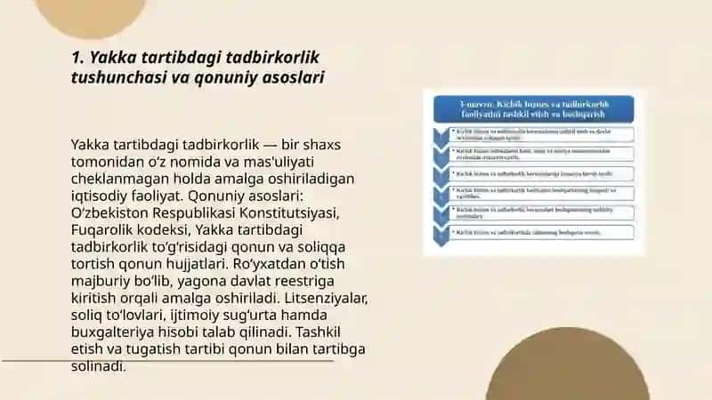 Yakka tartibdagi tadbirkorlik faoliyatini tashkil etish tartibi 3