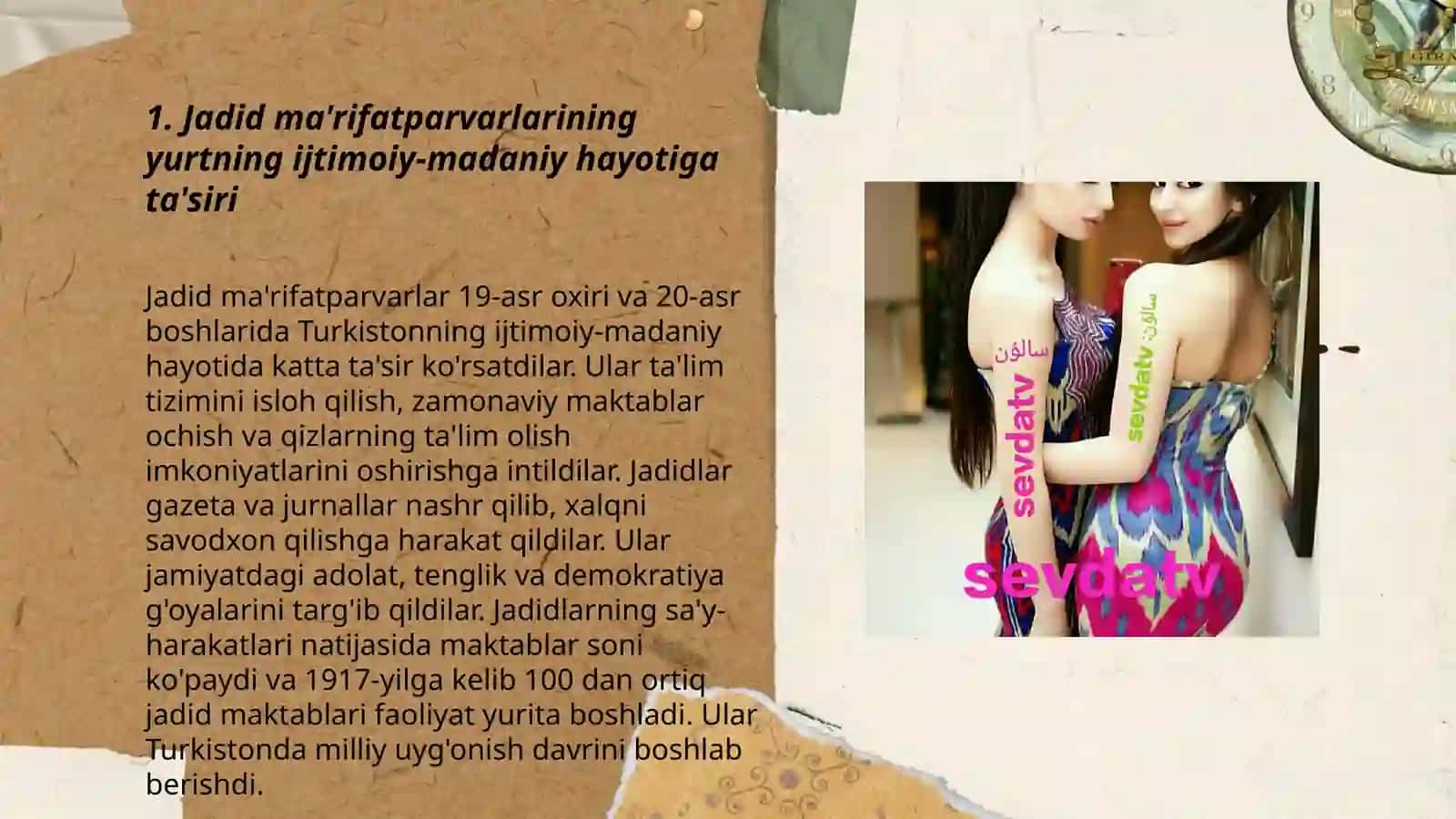 Jadid ma'rifatparvarlarining òlka ijtimoiy manaviy hayotida tutgan órni 3