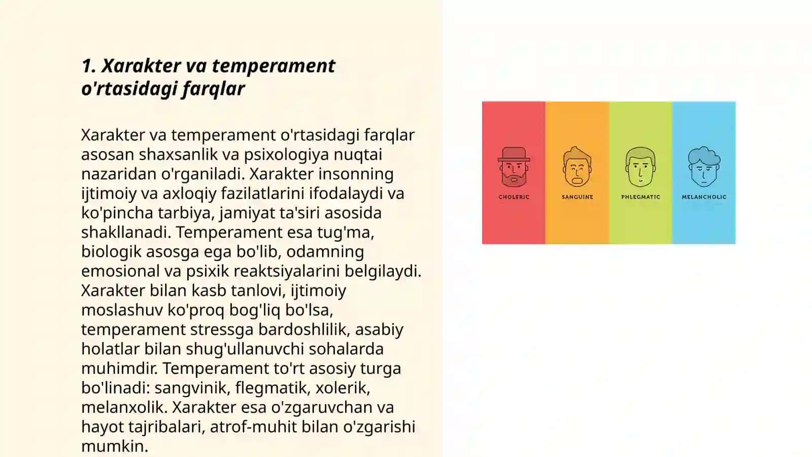 Temperament. Xarakter 3