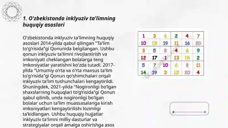 O'zbekistonda O'ziga Xos Rivojlanish Xususiyatiga Ega Bolalar Uchun Inklyuziv Talim 3