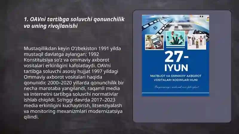 O‘zbekiston Respublikasida ommaviy axborot vositalarining faoliyati 3