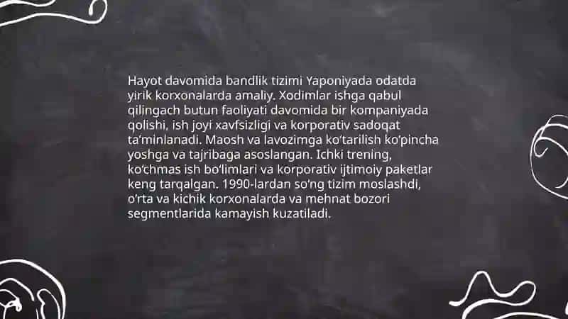 Yaponiyada inson resurslarini boshqarishning asosiy xususiyatlari 3