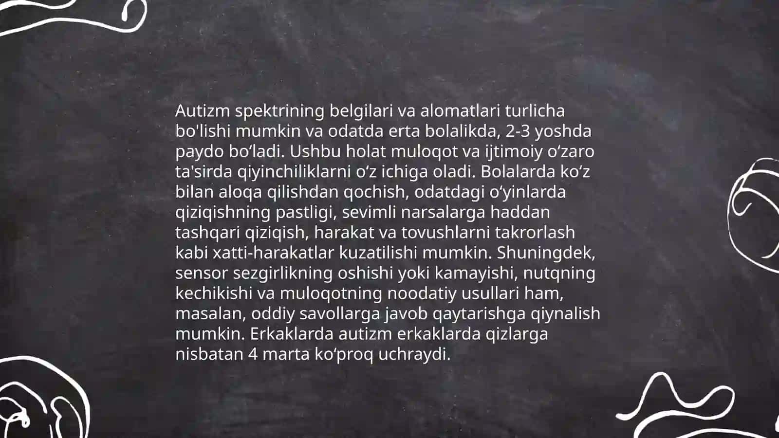 Autizm spektori buzilgan bolalarning xulq atvori 3