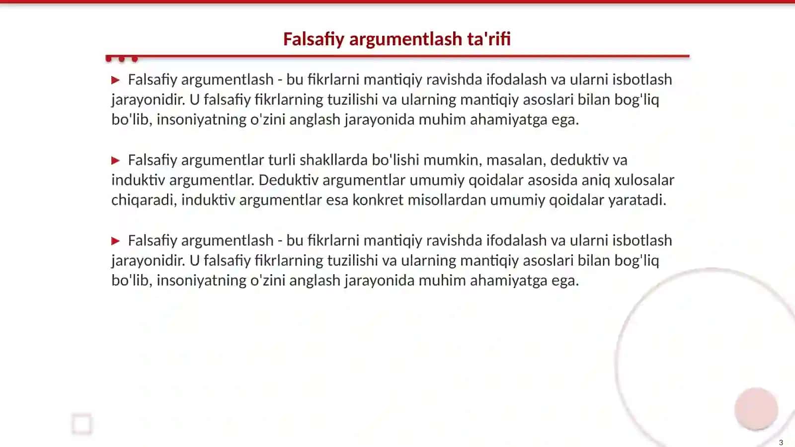 Falsafiy argumentlash mavzusida loyihaviy taqdimot 3
