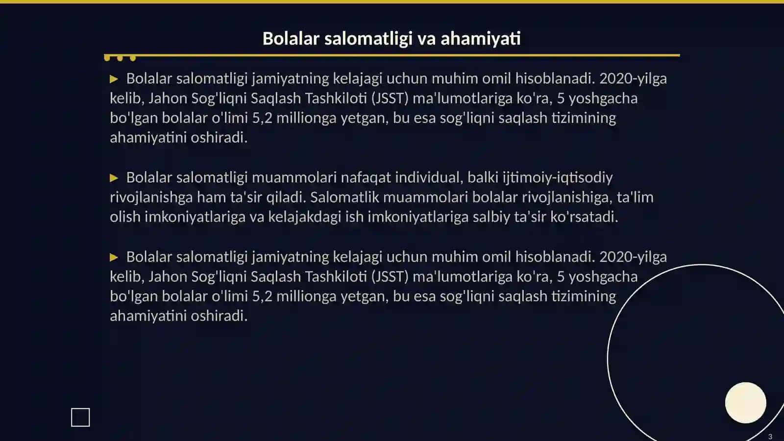 Bolalarga tibbiy yordam ko'rsatishni tashkil etish 3