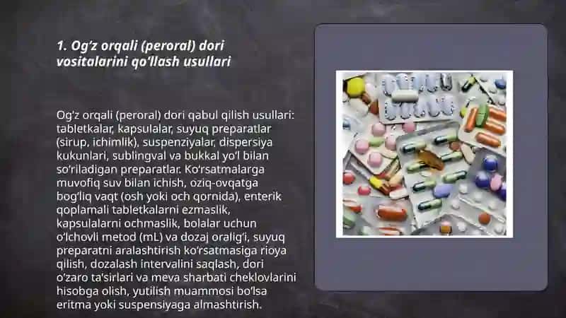 Dori vositalarini qoʻllash usullari 3