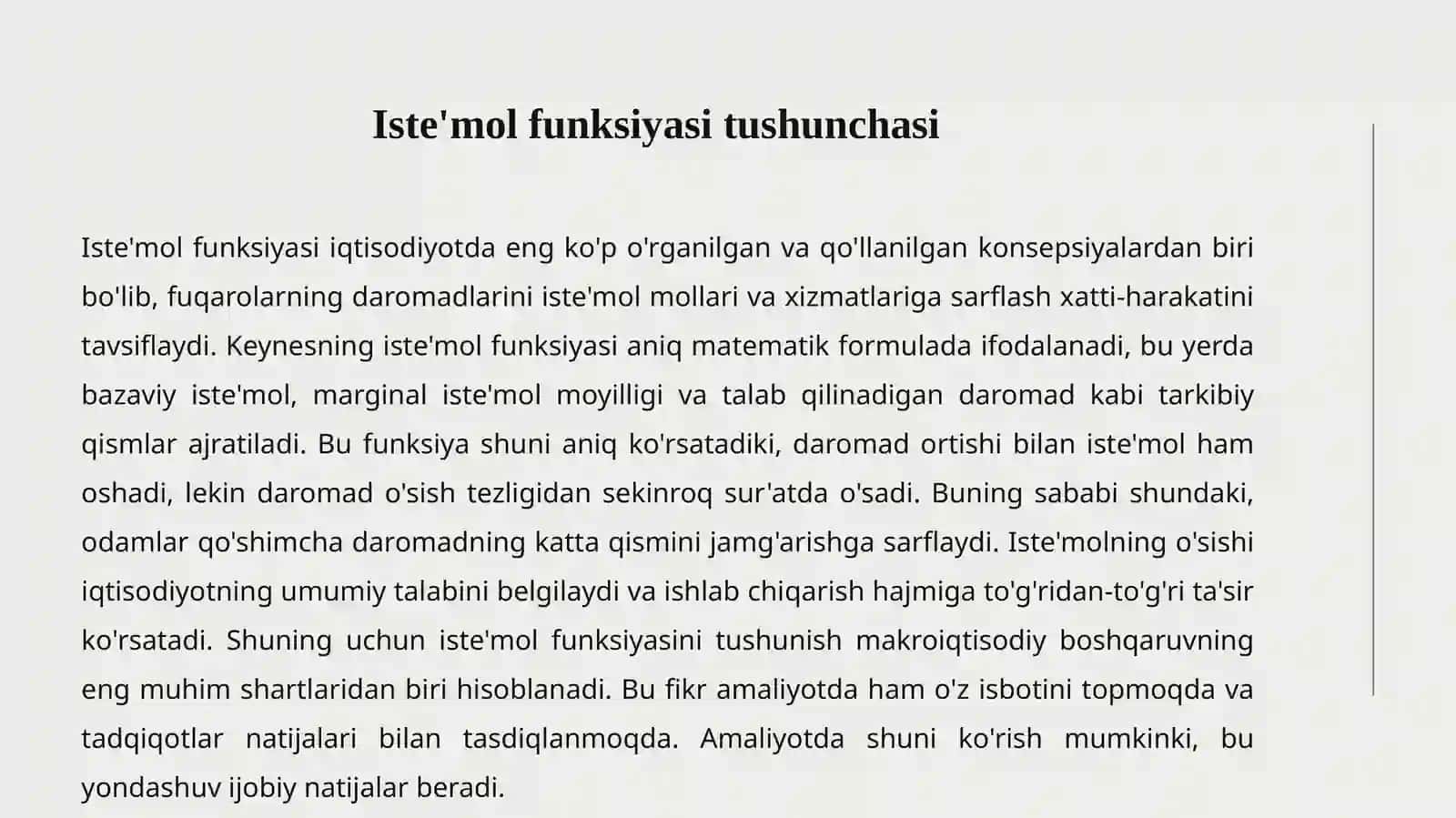 Iste'mol, Jamg'arish va Investitsiya Funksiyalari 3