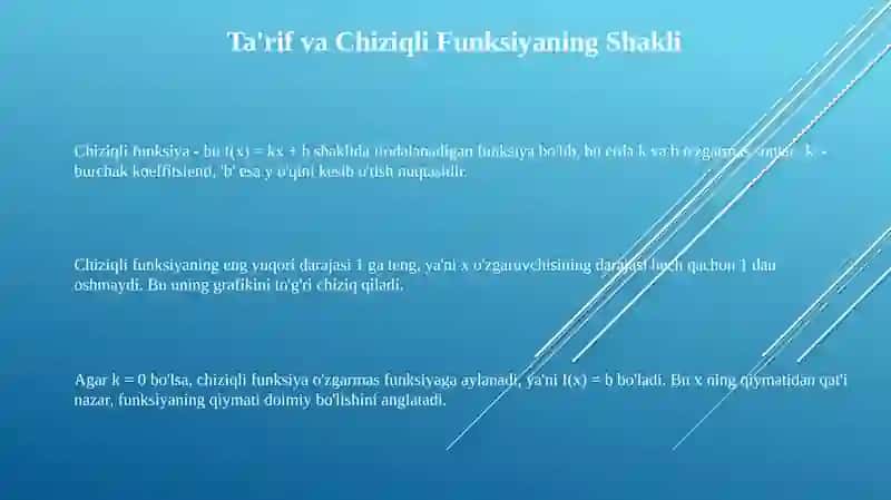 Chiziqli funksiyalarning sonini aniqlash 3