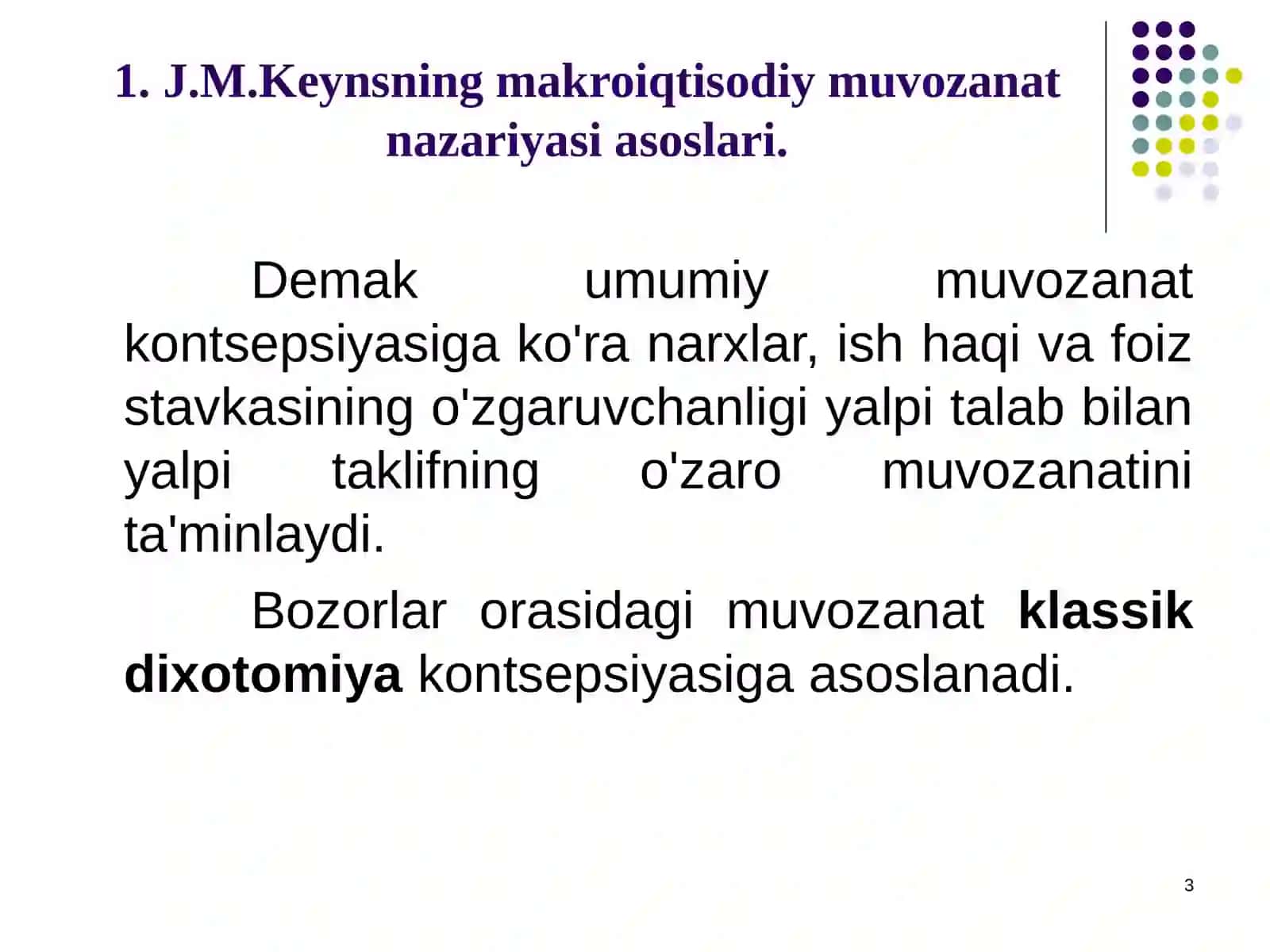 J.M.Keynsning tovarlar va xizmatlar bozoridagi makroiqtisodiymuvozanat modeli 3