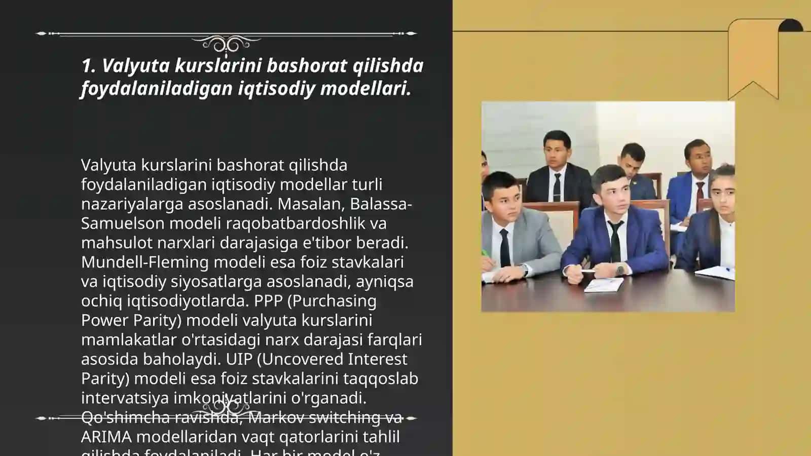 Valyuta kurslarini bashorat qilish va ular asosida qaror qabul qilish 3