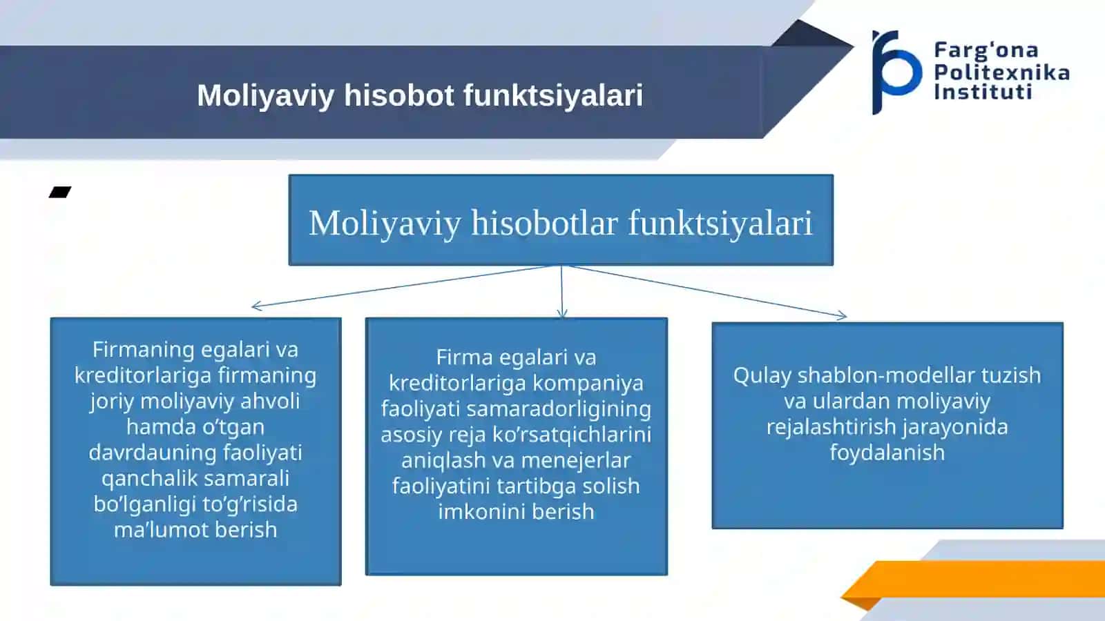 Moliyaviy hisobot funktsiyalari, ularning turlari va farqlanuvchi holatlar 3
