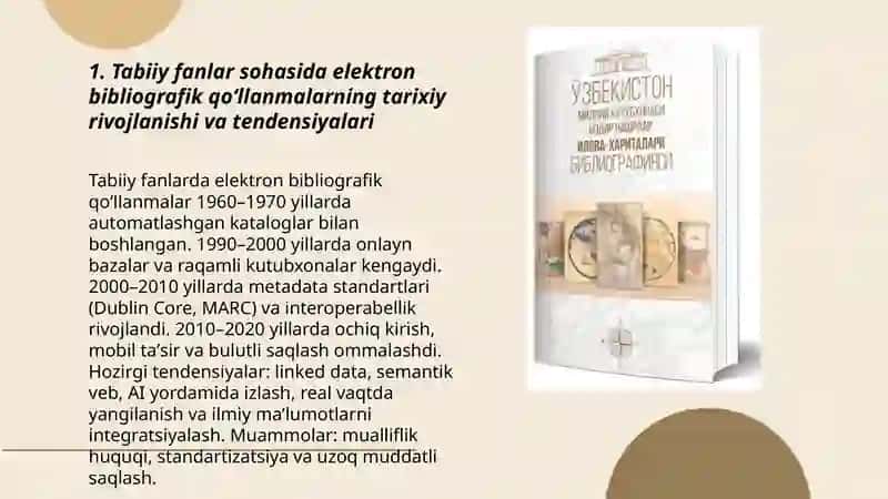 Tabiiy fanlar sohasida elektron bibliografik qoʻllanmalarning rivojlanishi 3