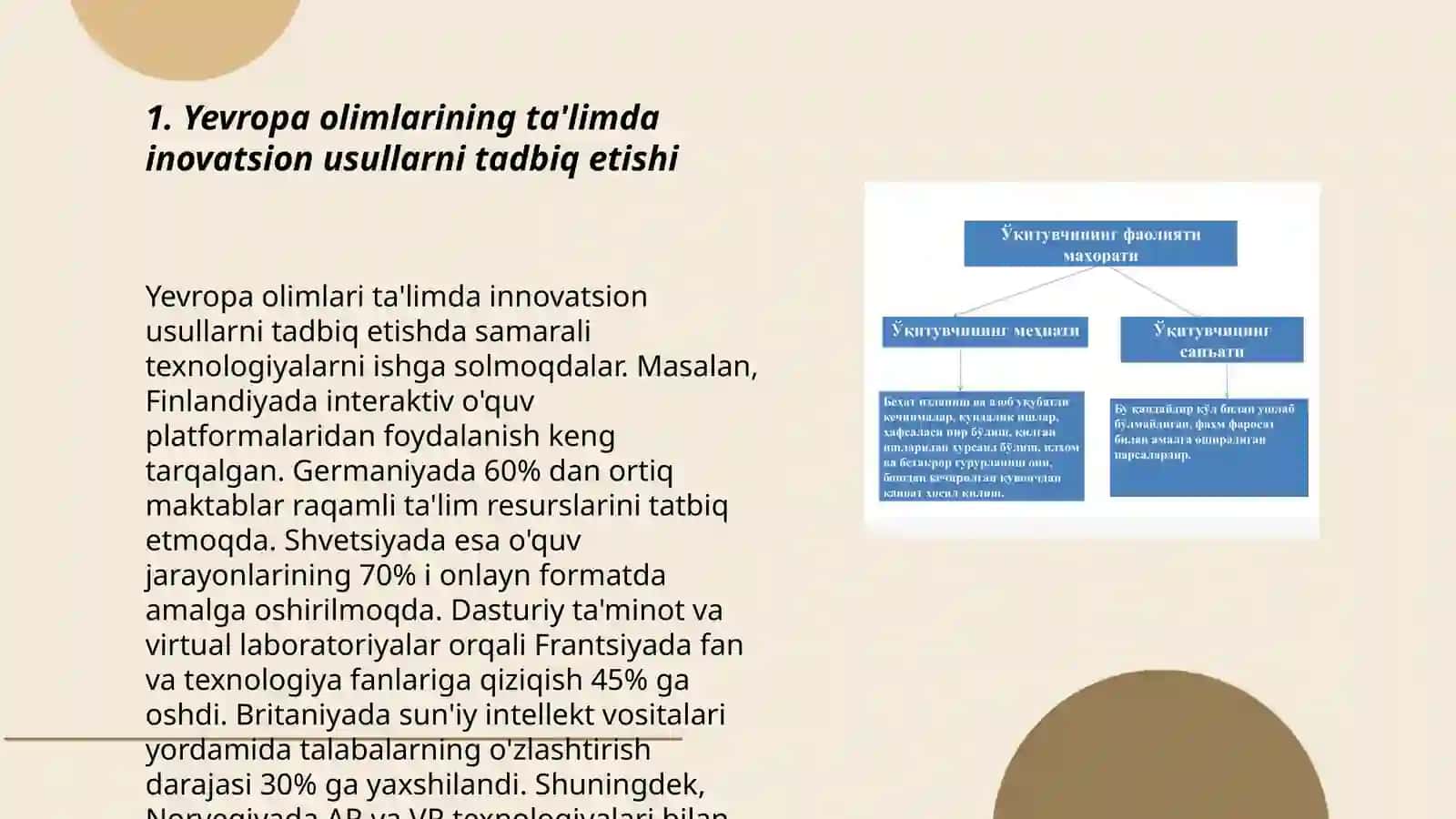 Yevropa olimlari oʻqituvchilarni bilimlarini takomillashtirish toʻgʻrisida 3