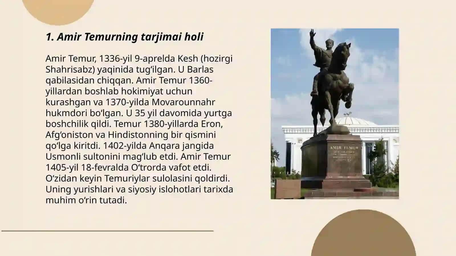 Amir Temurning Tarjimai Holi 3