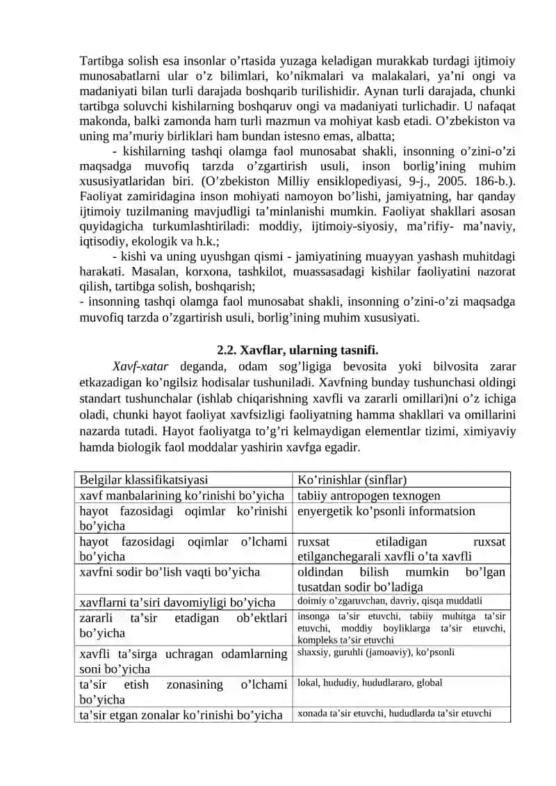 Hayot faoliyati xavfsizligining nazariy asoslari 3