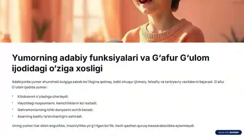 G‘afur G‘ulom ijodida yumordan foydalanish mahorati 3