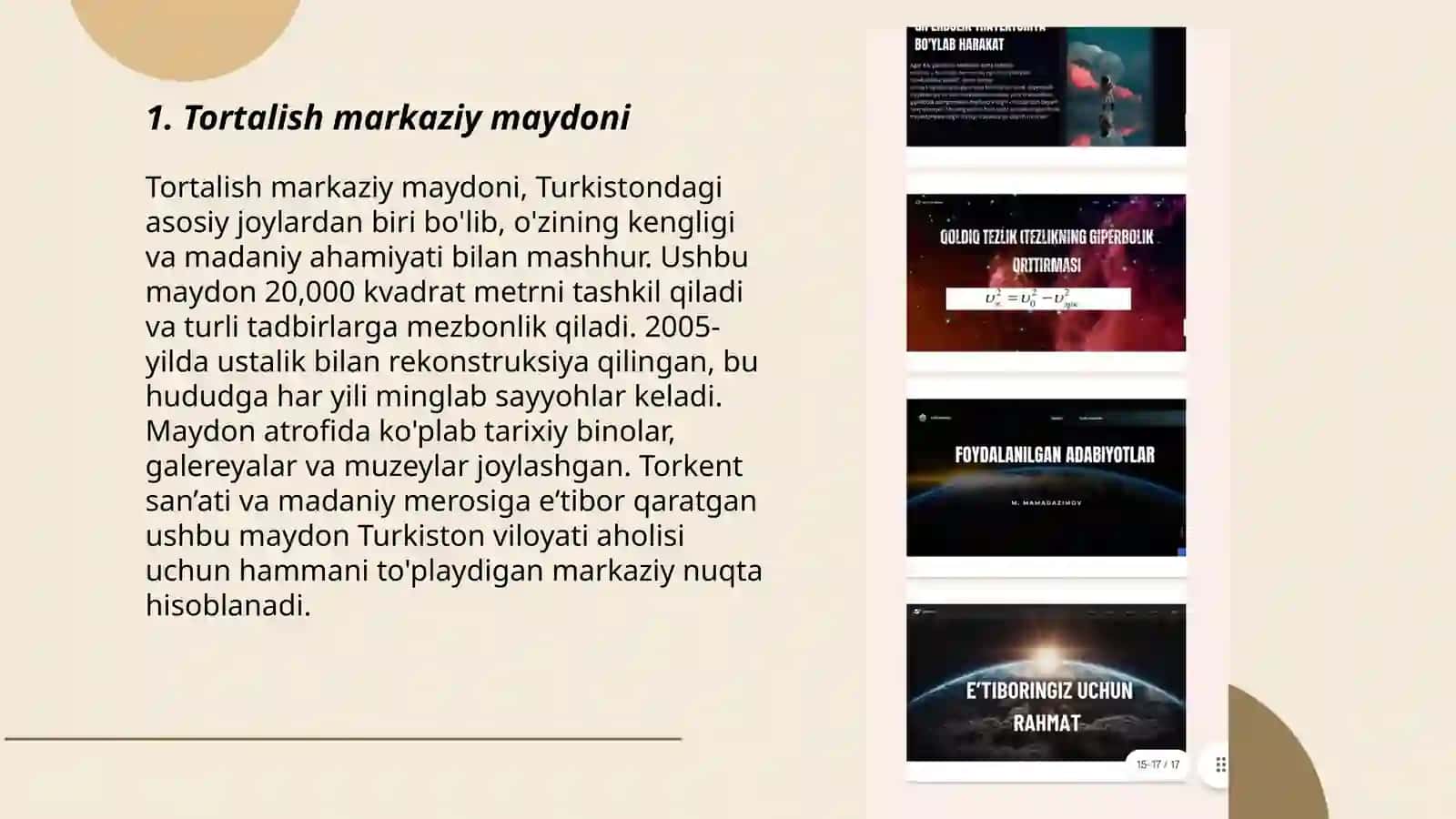 Xudaynazarov Abbos kosmonavtika fanidan taqdimot 3