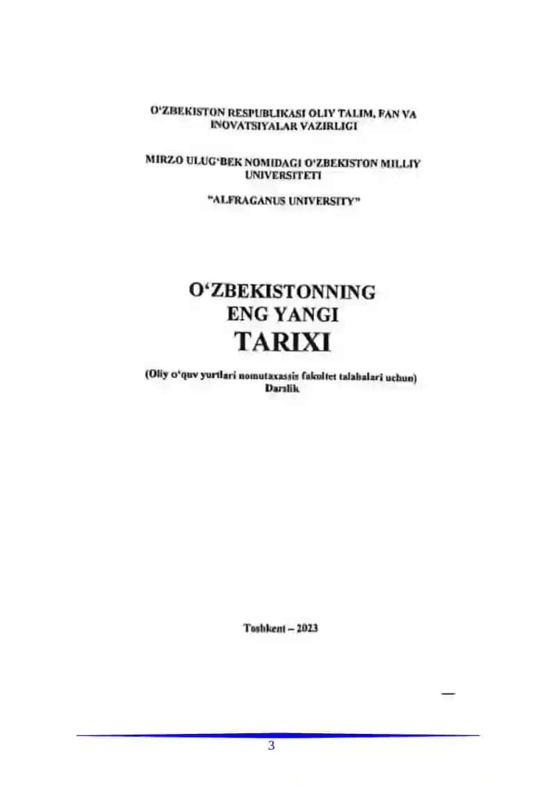 O‘zbekistonning eng yangi tarixi fanining predmeti 3