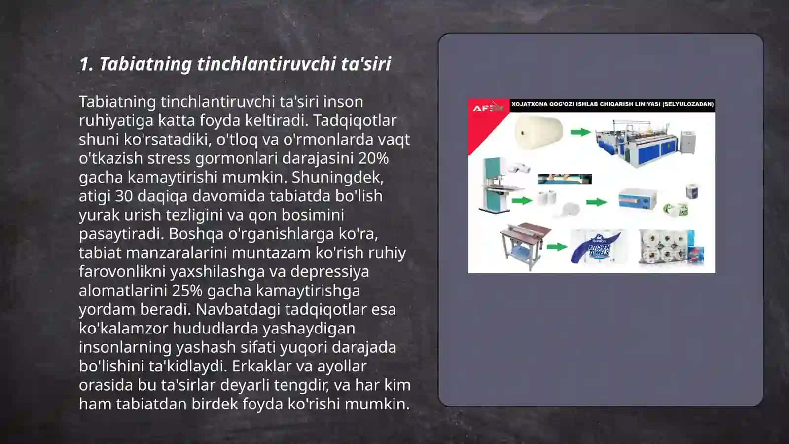 Tabiatning soʻgʻlomlashtiruvchi kuchli va gigiyenik omillari 3
