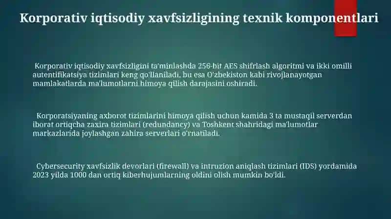 Korxona iqtisodiy xavfsizligi 3