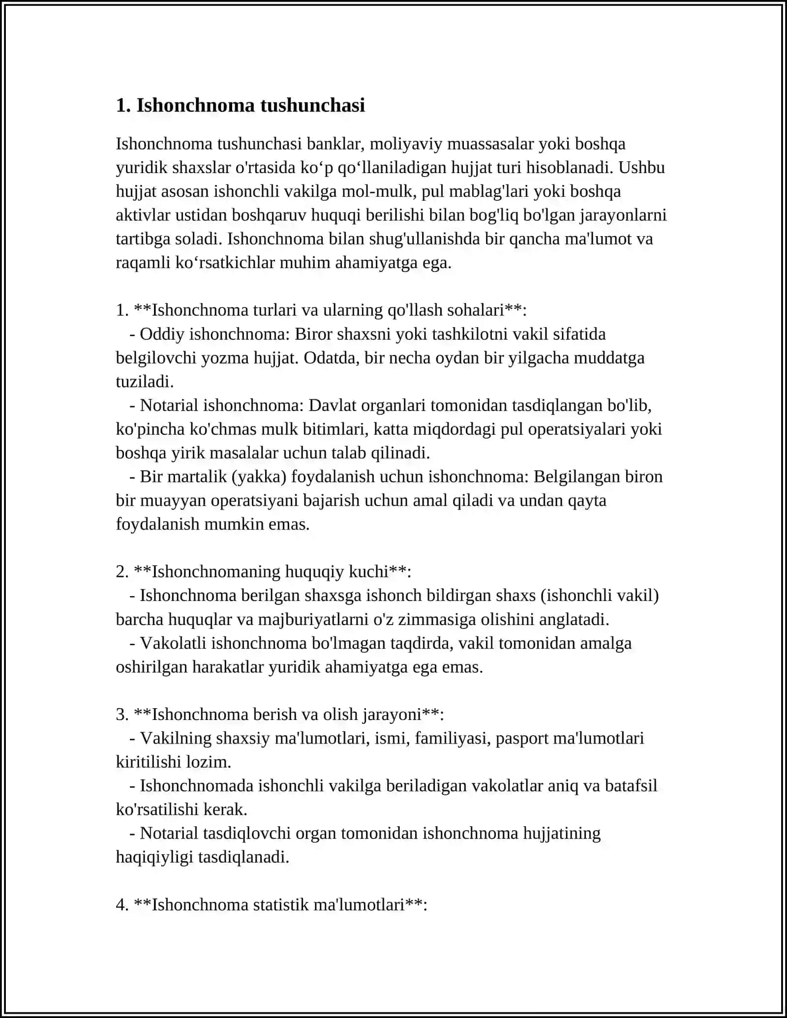ISHONCHNOMA VA UNING NAMUNASINI TAYYORLASH 3